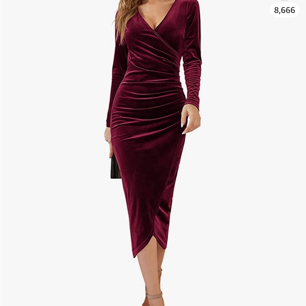 Elegant Burgundy Velvet Dress